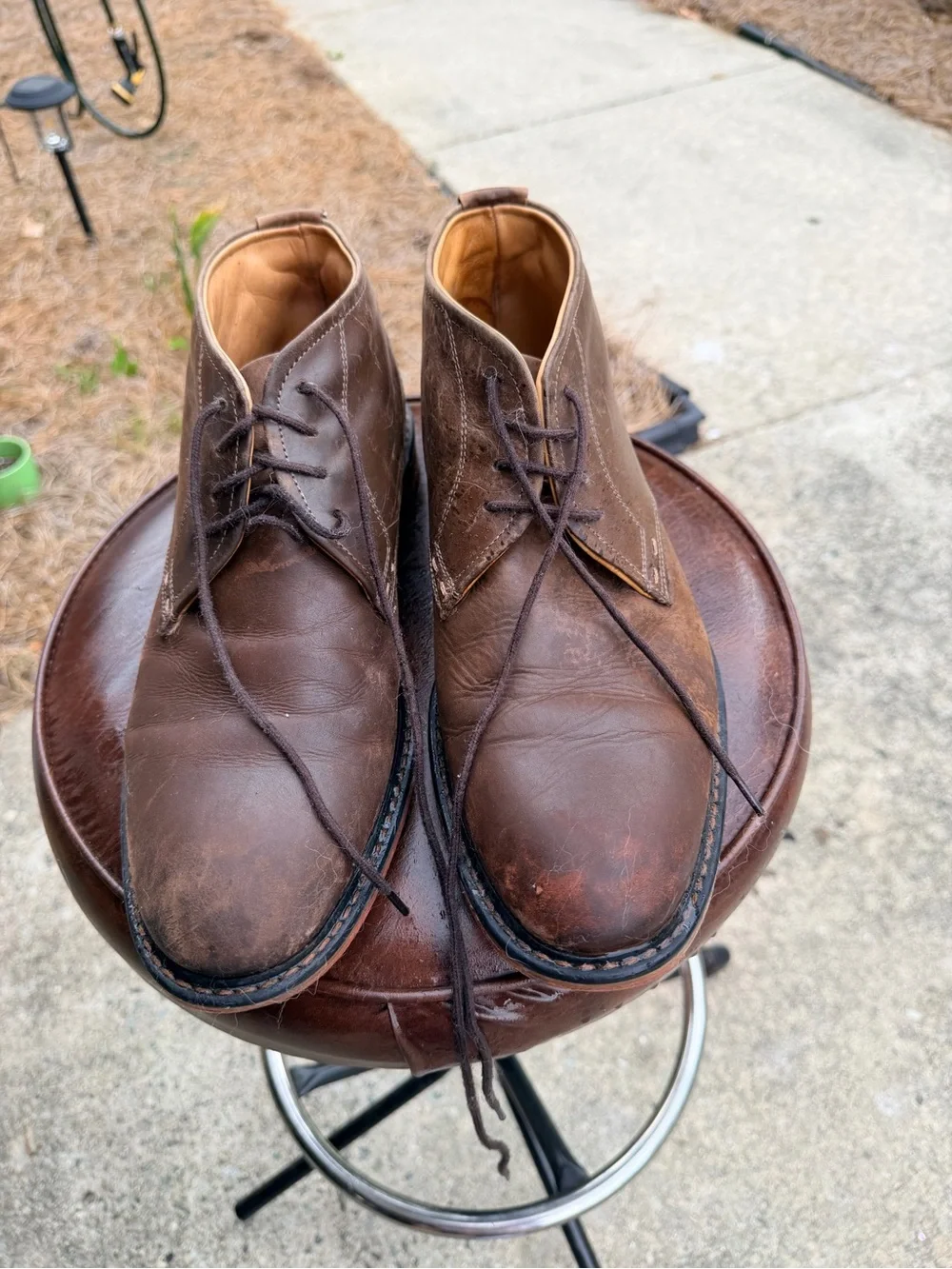 GBX Brown Leather Chukka Boots with Tan Interior